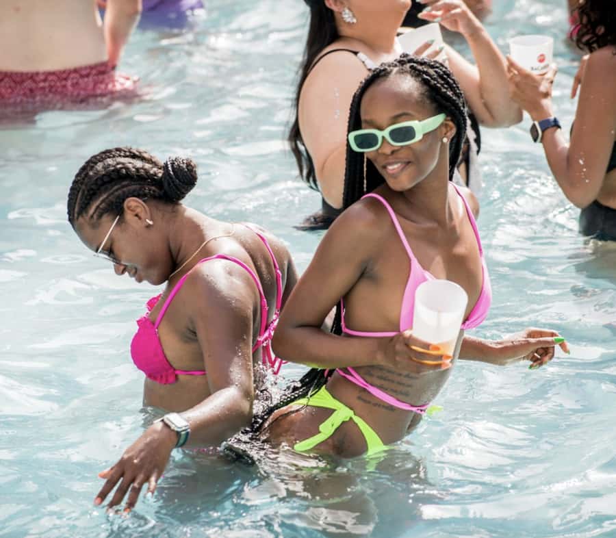 #1 Vegas Pool Crawl with Party Bus, Free Drinks & VIP Entry - What a $69 Vegas pool crawl really gets you