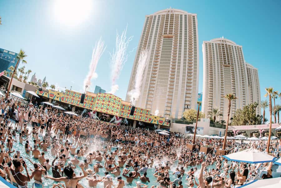 #1 Vegas Pool Crawl with Party Bus, Free Drinks & VIP Entry - First dayclub: music, sun, and a quick start