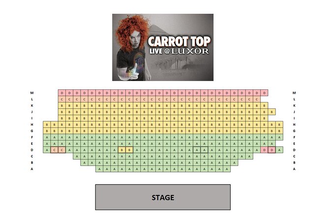Carrot Top at the Luxor Hotel and Casino - The theater rules and practical comfort