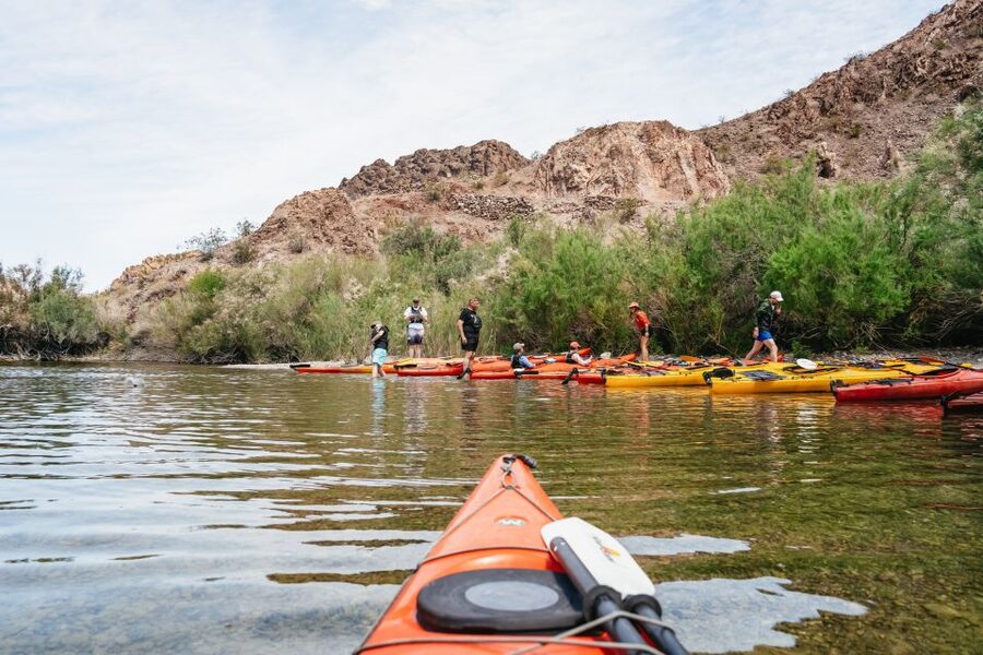 From Las Vegas: Black Canyon Half-Day Kayak Tour - Getting fitted and ready at Willow Beach