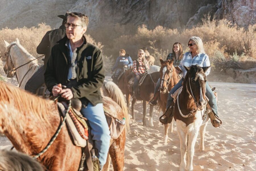 From Las Vegas: Desert Sunset Horseback Ride with BBQ Dinner - The 90-minute trail ride at sunset