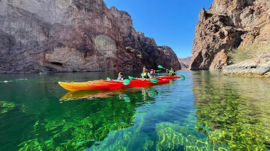From Las Vegas: Emerald Cave Guided Kayak Tour with Shuttle - Paddling 8 kilometers through Black Canyon