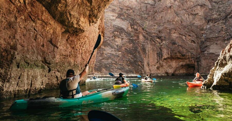 From Las Vegas: Emerald Cave Guided Kayaking Tour - Getting fitted at Willow Beach Marina