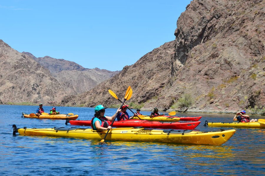 From Las Vegas: Guided Emerald Cave Kayak Tour - From Las Vegas lights to Willow Beach water