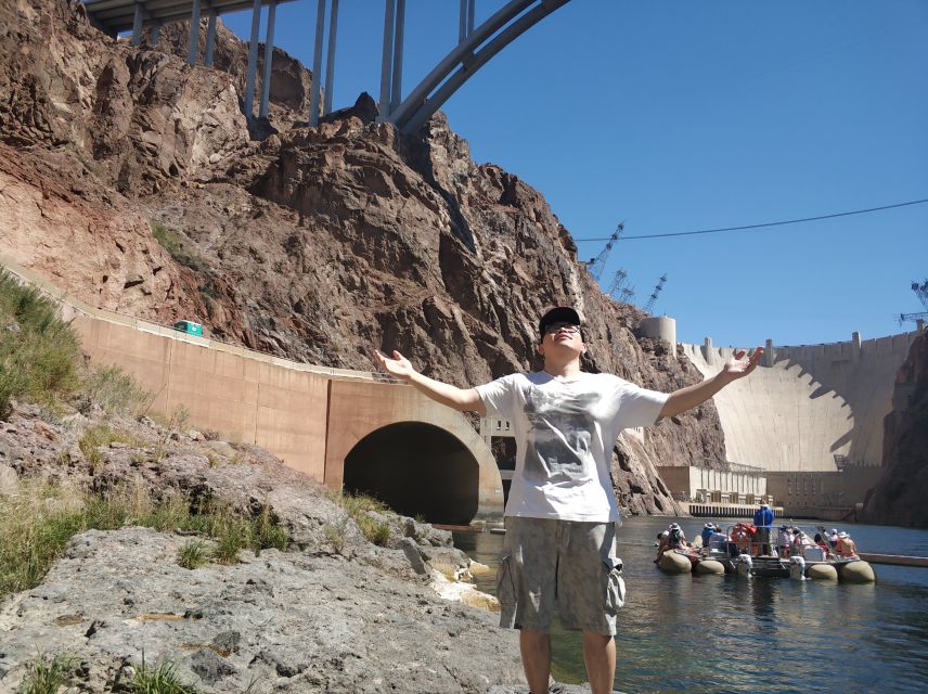 From Las Vegas: Hoover Dam Raft Tour - Old Catwalk, Gauging Station, and construction traces