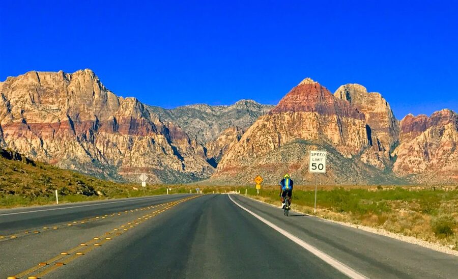 From Las Vegas: Red Rock Canyon Electric Bike Hire - Sandstone formed before human history
