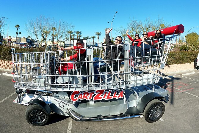 Giant Shopping Cart Limo Ride in Las Vegas - Meeting the cart on South Las Vegas Boulevard