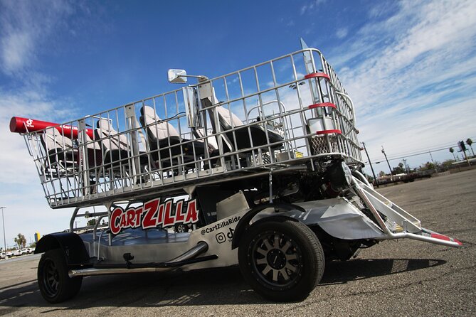 Giant Shopping Cart Limo Ride in Las Vegas - The Bellagio Fountains from an open-air seat