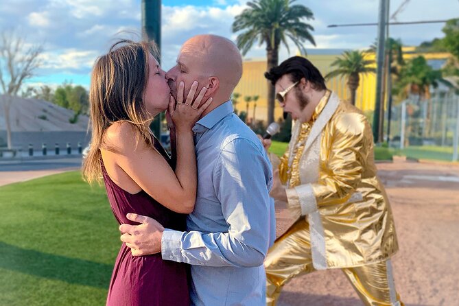 Gold Elvis Wedding or Vow Renewal at Las Vegas Sign - What the keepsakes add to the $98 price