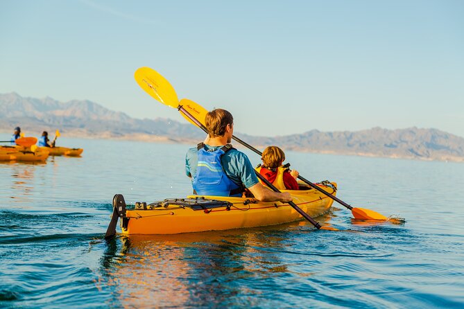 Lake Mead Sunset Kayak Tour with Dinner, Swim & Campfire - Setting out from Boulder City toward the Boulder Islands