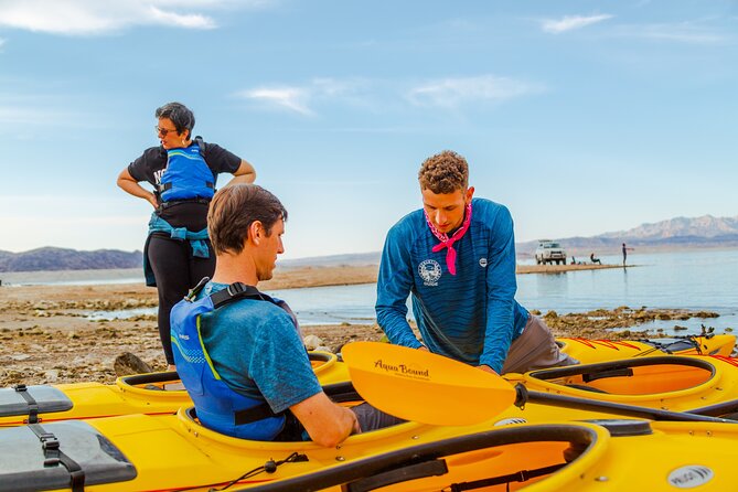 Lake Mead Sunset Kayak Tour with Dinner, Swim & Campfire - Returning in illuminated kayaks beneath the stars