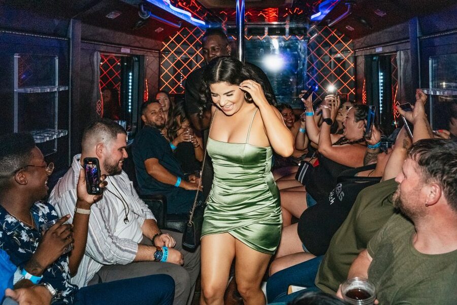 Las Vegas: Club Crawl and Party Bus with Free Drinks - The party bus is the social center