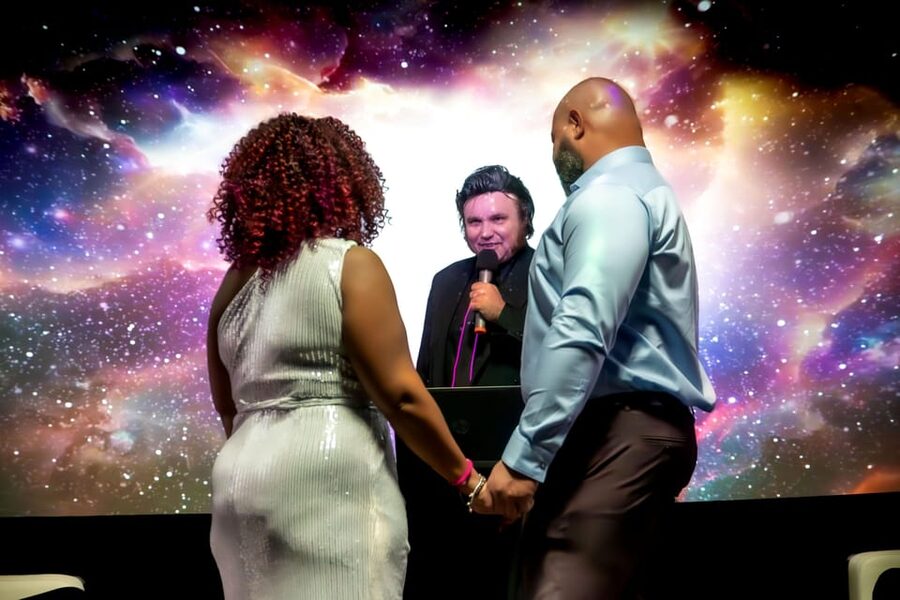 Las Vegas: Cosmic Space Wedding + Spectacular Photography - International couples and language help