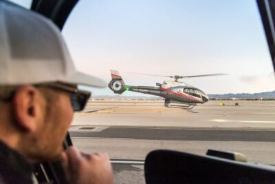 Helicopter Night Flight over the Strip