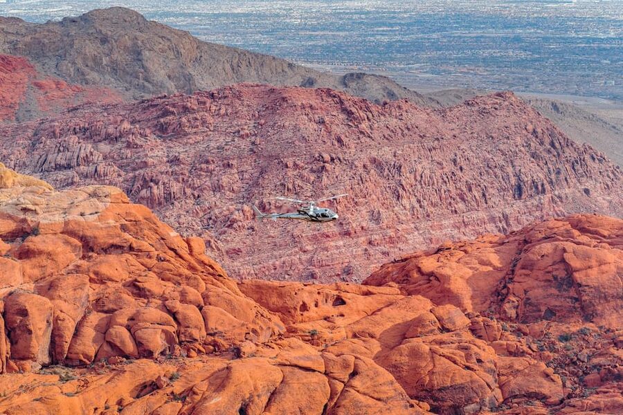 Las Vegas: Red Rock Canyon and Vegas Strip Helicopter Tour - The Las Vegas Strip from the sky