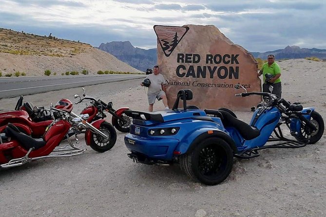 Vegas Strip and Red Rock Canyon Guided Trike or Slingshot Tour - The Las Vegas sign is a quick, worthwhile stop