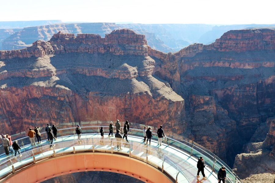 Vegas: VIP West Rim Helicopter Tour + Skywalk Option - Guano Point: wide views and an open edge